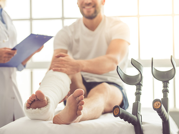 Various types of personal injuries are shown including workplace, road accidents, and slips and falls