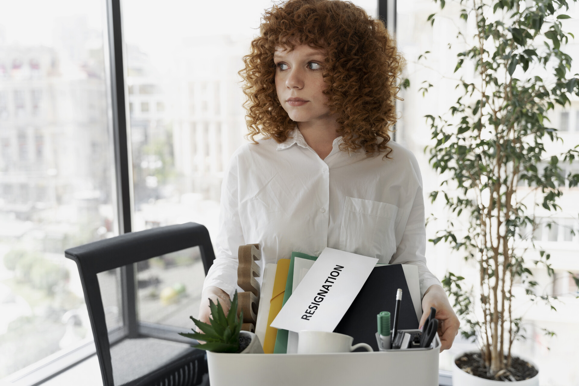 employment office dismissed worker desk